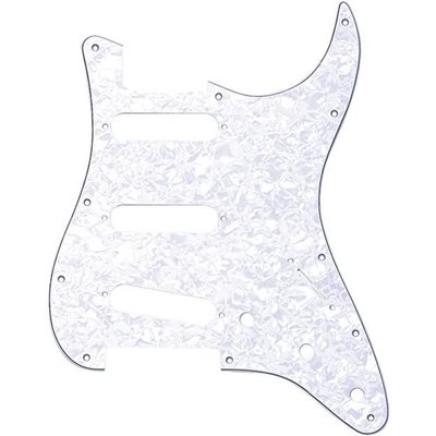 PICKGUARD STRAT 11 TROUS 4 PLIS BLANC PEARLOID FENDER PICKGUARD STRAT 11 TROUS 4 PLIS BLANC PEARLOID FENDER