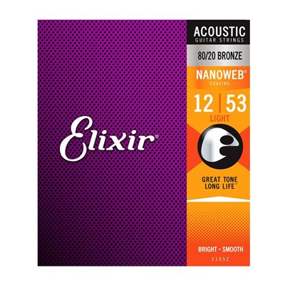 CORDE GUIT AC. NANOWEB 80 / 20 BRZ 12-53 ELIXIR
