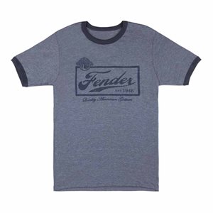T-SHIRT GRIS A / BORDURE NOIRE BEER LABEL MEDIUM FENDER