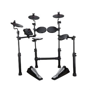 DRUM ELEC. 4 PADS, 3 CYMBALES, 2 PÉDALES ET 1 PAIRE DE BAGUETTE CARLSBRO