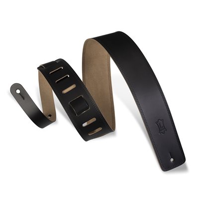 COURROIE GUIT EN CUIR 2 1 / 2" NOIR DOUBLESTITCH LEVY'S