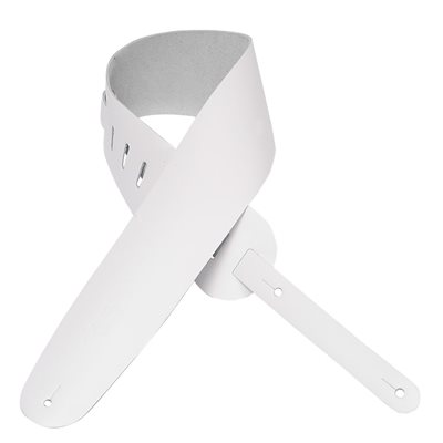 COURROIE DE GUITARE EN CUIR 2 1 / 2" BLANCHE LEVY'S