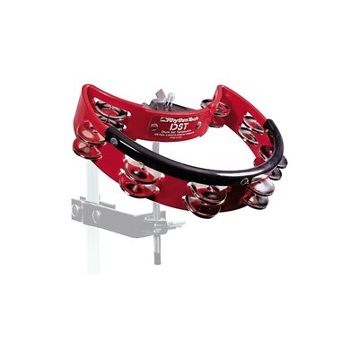 TAMBOURINE POUR DRUM ROUGE CLOCHETTES NICKEL RHYTHM TECH
