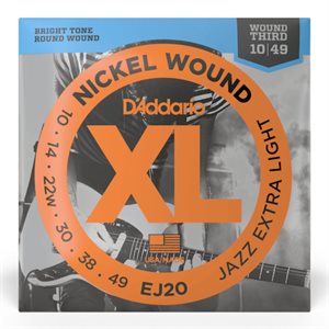 CORDE DE GUITARE ÉLECTRIQUE JAZZ 10-49 D'ADDARIO