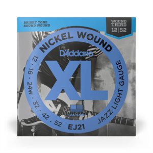 CORDE DE GUITARE ÉLECTRIQUE JAZZ LIGHT 12-52 D'ADDARIO