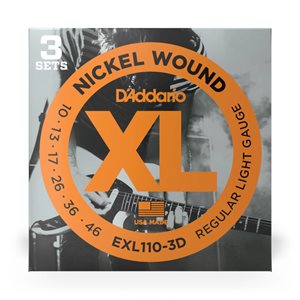 CORDE DE GUITARE ÉLECTRIQUE 10-46 (ENSEMBLE DE 3) D'ADDARIO