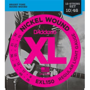 CORDE DE GUITARE ÉLECTRIQUE 12 CORDES 10-46 D'ADDARIO