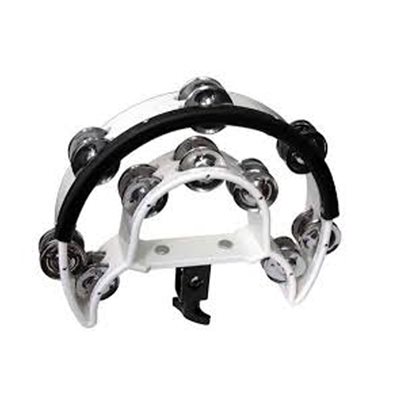 TAMBOURINE DOUBLE BLANC FIXATION HI HAT MANO PERCUSSION