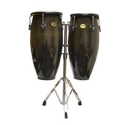 CONGA EN BOIS 10" ET 11" AVEC SUPPORT SATIN NOIR MANO PERCUSSION