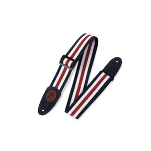 COURROIE DE GUITARE EN COTON ROUGE / BLANC / BLEU LEVY'S