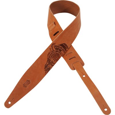 COURROIE DE GUITARE EN CUIR VEGAN TAN SACRED BISON LEVY'S
