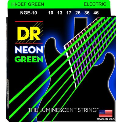 CORDE GUIT ELEC. VERT FLUO 10-46 DR STRINGS