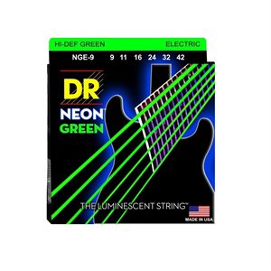 CORDE GUIT ELEC. VERT FLUO 9-42 DR STRINGS