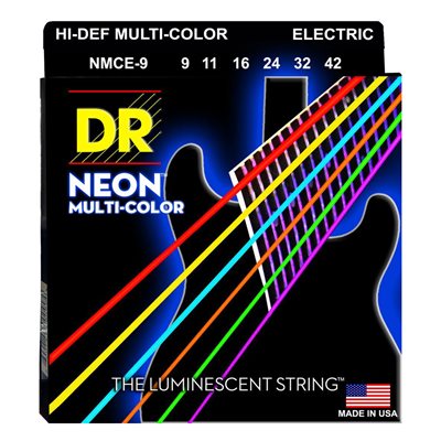 CORDE GUIT ELEC. NEON MULTI-COLOR 9-42 DR STRINGS