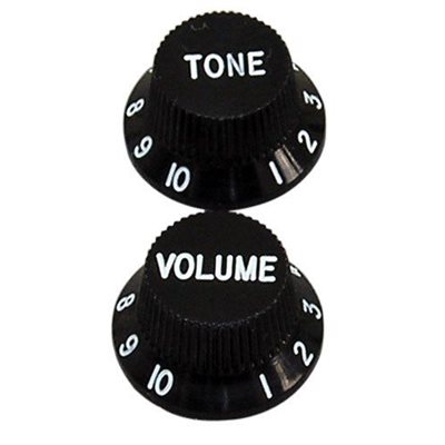 BOUTON DE POTENTIOMÈTRE STYLE STRAT NOIR PROFILE