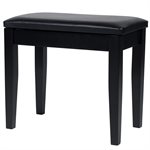 BANC DE PIANO EN BOIS NOIR AVEC RANGEMENT KORG