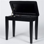 BANC DE PIANO EN BOIS NOIR AVEC RANGEMENT KORG