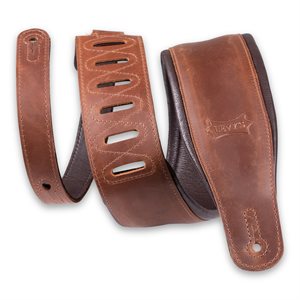 COURROIE DE GUITARE 3.25" EEN CUIR BRUN LEVY'S