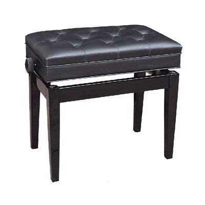 BANC DE PIANO DELUXE NOIR AVEC RANGEMENT PROFILE