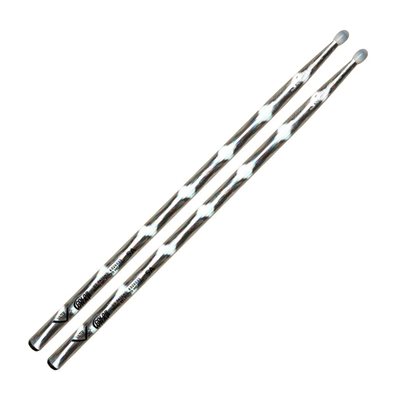 BAGUETTE 5A TIP NYLON HICKORY WRAP SILVER OPTIC VATER
