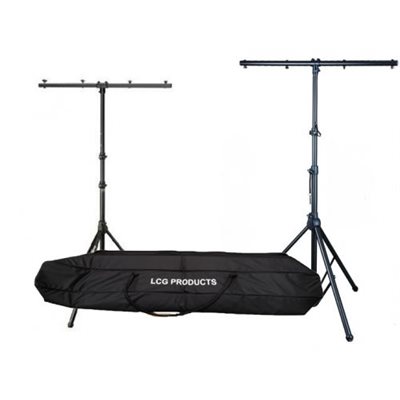 ENSEMBLE DE 2 STANDS AVEC BAR EN T POUR ÉCLAIRAGE AVEC GB LC GROUPE